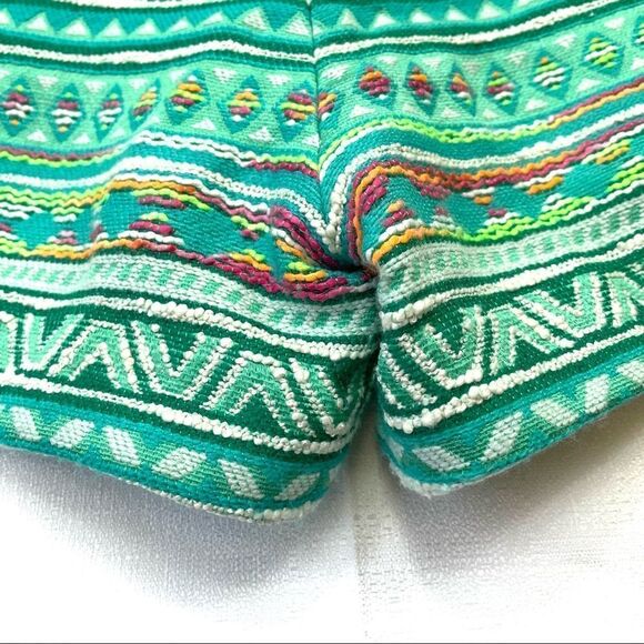 Anthropologie Elevenses Costa Aztec Embroidered shorts 0 Green - Picture 14 of 16